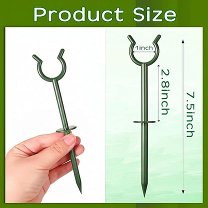 Taiyin 20 Pcs 3/4'' Garden Hose Holder Brackets Garden Guide Holder Decorative Outdoor Guide Stakes Support Spike Plant Tool to Keep Off Lawn for Yard (Green)