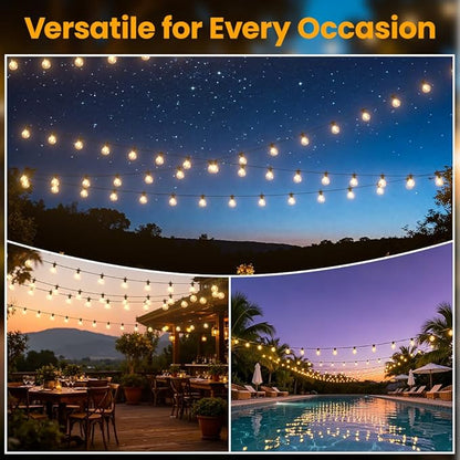 LED Outdoor String Lights, 500FT Patio Lights with 250+10 Shatterproof G40 Globe Bulbs, Waterproof Connectable Dimmable 2700K Hanging Lights for Outside Backyard Porch Balcony Party Gazebo Bistro cafe