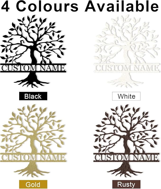 Custom Tree of Life Family Metal Signs, Personalized Tree of Life Wall Decor, Outdoor Yard Decor, Family Sign Wall Decor, Monogram Metal Sign, Custom Tree Yard Sign, Home Decor for Living Room
