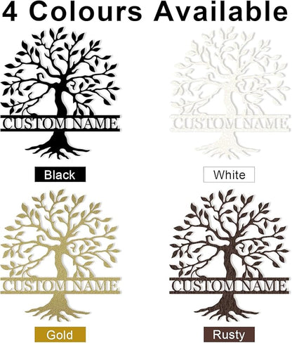 Custom Tree of Life Family Metal Signs, Personalized Tree of Life Wall Decor, Outdoor Yard Decor, Family Sign Wall Decor, Monogram Metal Sign, Custom Tree Yard Sign, Home Decor for Living Room