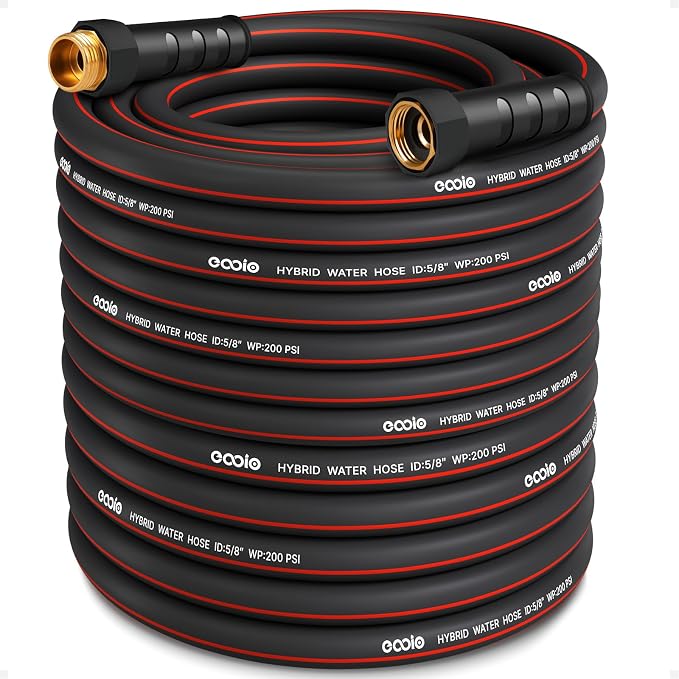 Heavy Duty Garden Hose 100ft, NON-EXPANDABLE Flexible Water Hose, Kink Resistant Lightweight Hybrid Hose, Leakproof Hose Male to Female Fittings