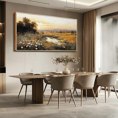 Wood Farmed Canvas Wall Art For Living Room Large Wall Decor For Office Bedroom Decorations Prairie Puddle Landscape Pictures Farmhouse Painting Artwork Room Wall Mural Aesthetic Home Decor 30x60 In