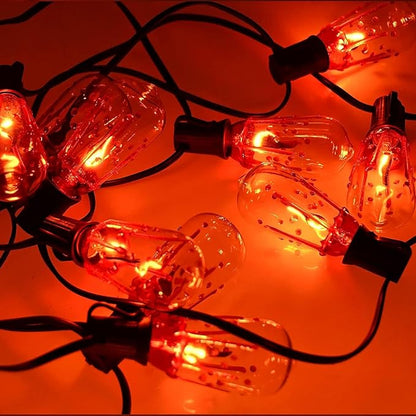 GOOTHY 10 Pack Halloween Flicker Flame Replacement Bulbs, ST40 Bloody Drop Bulbs with Red Flickering Flame for Outdoor String Lights, Party Haunted House, 1W E17 Intermediate Base Bulb