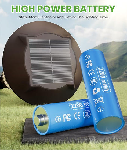 BITPOTT 4 Pack Solar Pathway Lights Waterproof IP65, 2-in-1 Warm&Cool Solar Lights Outdoor, Bright Solar Light Outside Pathway, Auto On/Off Outdoor Light for Yard Walkway Driveway Landscape