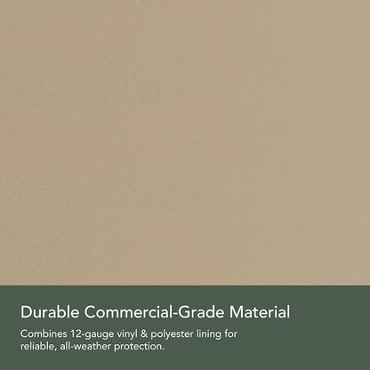 Covermates Classic Grill Cover - All-Weather Heavy Duty Outdoor BBQ Cover with Water-Resistant 12-Gauge Vinyl, Mesh Vents, Protection for Large Outdoor Grills, 92 Inch, Classic Tan