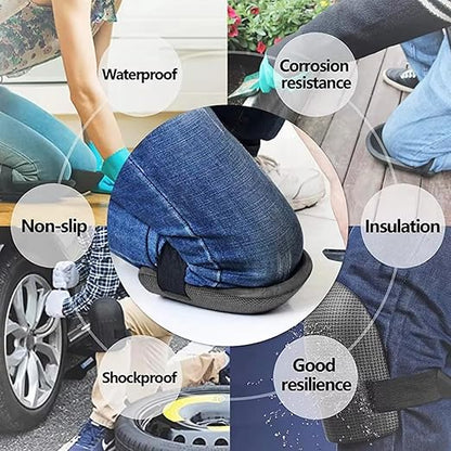 Gardening Knee Pads for Women and Men - Lightweight Waterproof Foam Knee Pads, and Easy Fit Knee Pads for Gardening with Adjustable Hook'n'Loop Straps - Perfect Womens Knee Pads for Work (Black 2 Pack)