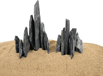 Natural Slate Stone Rocks 2 to 8 inch Aquariums Stone for Aquascaping,Terrariums, Reptile Enclosures,Paludariums,and Gardens-20lb