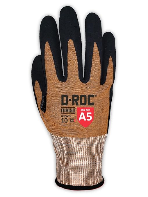 MAGID D-ROC VersaTek All-In-One Coated Glove,144 Pairs, Cut Level A5 Resistant Work Gloves, DX+ Technology, DXPG53-Size 11/XXL