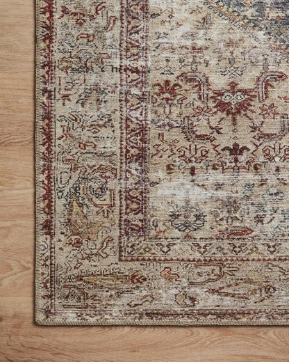 Loloi Amber Lewis Georgie Collection GER-04 Teal/Antique 2'-6" x 7'-6", .19" Pile Height, Runner Rug
