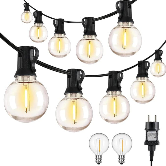 44FT LED Outdoor String Lights Patio Lights with 16 Shatterproof G40 Vintage Edison Bulbs, Outside Hanging Lights Waterproof for Porch, Deck, Garden, Backyard, Balcony