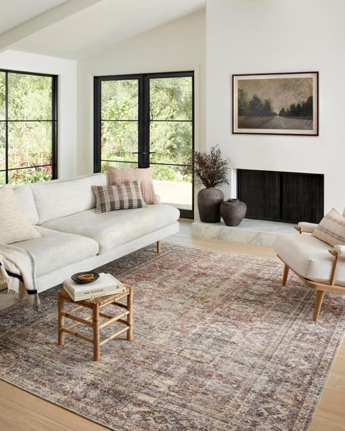 Loloi Amber Lewis Georgie Collection GER-06 Bordeaux/Antique 2'-6" x 9'-6", .19" Pile Height, Runner Rug