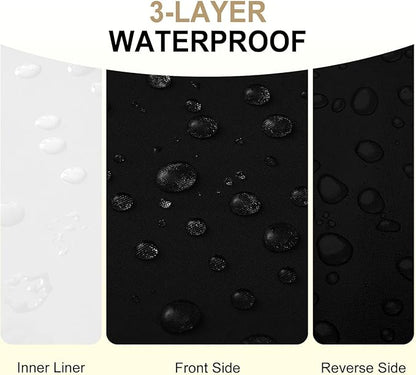 downluxe Waterproof Outdoor Chair Cushions for Patio Furniture, 24" x 24" x 4" Patio Chair Cushion with Adjustable Ties & Portable Handle, Square Outdoor Cushion with Removable Cover, Black, 2 Pack