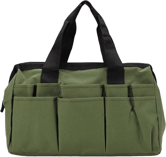 Generic Garden Tool Bag Organizer Heavy Duty 600D Oxford Cloth Toolbox with 11 Pockets for Gardening Work Green