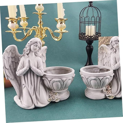 1Pc Chic Angel Resin Flowerpot Decorative Succulent Planter for Home Garden and Exquisite Craftsmanship for Indoor and Outdoor Use