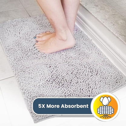Muddy Mat® | Super Water Absorbent Door Mat Indoor, Microfiber Quick Dry Chenille Entryway Rug, Slip Resistant Front Door Mat, Indoor Mats for Entryway, Machine Washable Pet Rug, White 3ft x 4ft