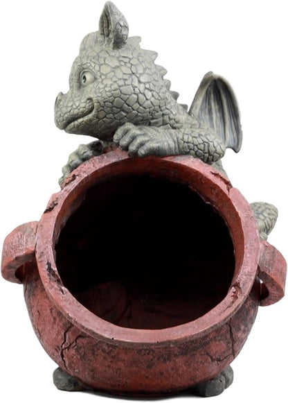 Ebros Gift Right Facing Playful Climbing Dragon Baby Planter Pot Mythical Fantasy Home Patio Garden Decor Resin Statue 12.5" H