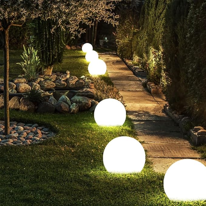 16-inch LED Globe Orb Light, Rechargeable Glowing Ball Light w/Remote, Dimmable RGB Color Changing Glowing Orb for Kid Adult, Waterproof Light Up Ball Night Light Mood Lamp for Home Garden Patio Party