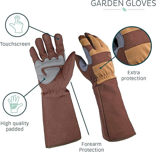 Digz Rose Pruning Thorn-Proof Gardening Gloves with Forearm Protection for Men and Women