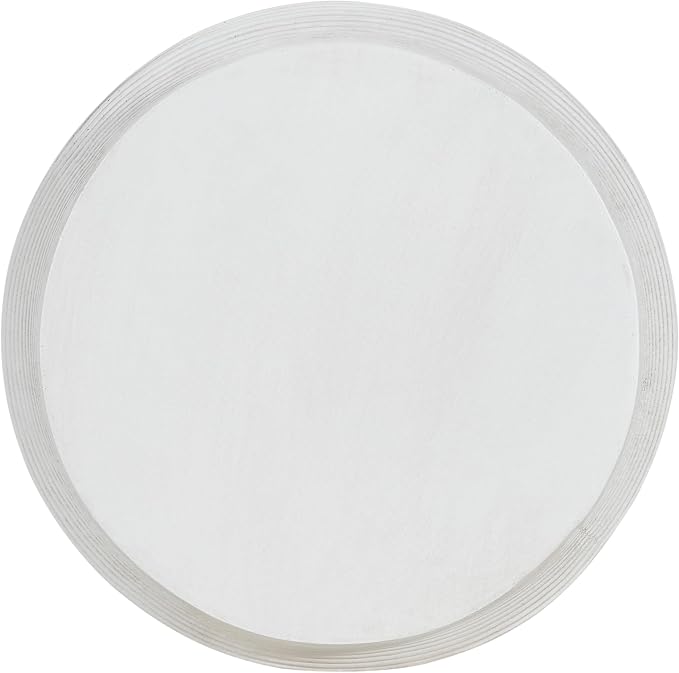 Christopher Knight Home Janna MGO Outdoor Side Table, Round Patio Decorative Small End Table with Layered Surface, Lightweight Concrete Garden Accent Table for Patio Balcony, No Assembly, White