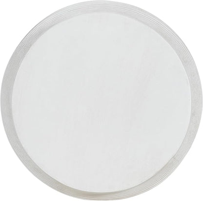 Christopher Knight Home Janna MGO Outdoor Side Table, Round Patio Decorative Small End Table with Layered Surface, Lightweight Concrete Garden Accent Table for Patio Balcony, No Assembly, White