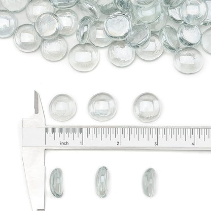 Stanbroil 10-Pound Fire Glass Beads - 1/2 inch Luster Fire Glass Drops for Fireplace Fire Pit | Gas Log Sets | Landscaping | Fish Tank, Crystal Ice Luster