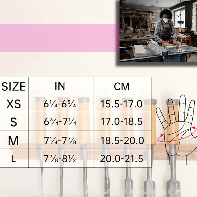 HANDLANDY Women Safety Work Gloves Utility Touch Screen Working Grip Glove for Yardwork Gardening Breathable Mechanic Gloves