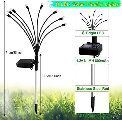 Kohlrabi Solar St Patricks Day Lights Outdoor, 2 Pack 16 LED Solar Green Firefly Lights, Waterproof Wind Swaying Light for St. Patrick's Day Irish Day Outside Yard Patio Decoration