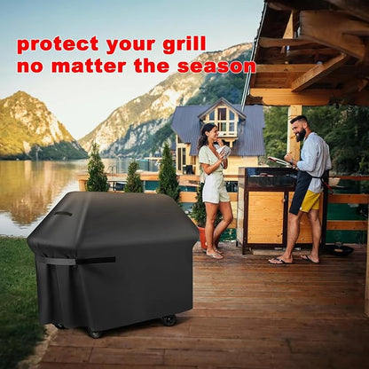 Grill Cover, 60-Inch BBQ Grill Cover Heavy Duty Waterproof UV Resistant Tear Resistant for Outdoor Grill, Compatibile for Nexgrill Brinkmann Weber Dyna-glo