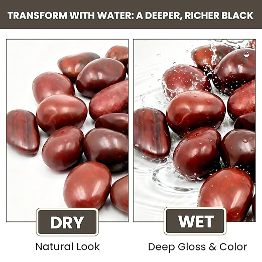 Red River Rocks Outdoor Landscaping- 1-2inch Polished Pebble for Plants- Garden Decorative Stones-Large Plant Rocks,Ideal for Aquarium, Home Decor-12LB
