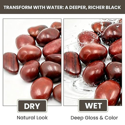 Red River Rocks Outdoor Landscaping- 1-2inch Polished Pebble for Plants- Garden Decorative Stones-Large Plant Rocks,Ideal for Aquarium, Home Decor-6LB