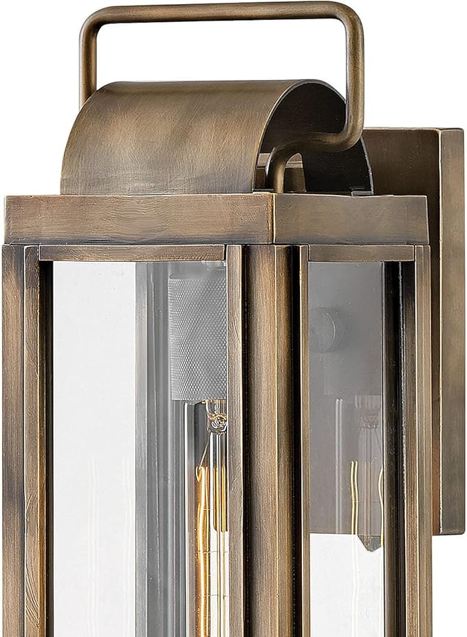 Hinkley Sag Harbor Collection One Light Outdoor Small Wall Lantern, Burnished Bronze Finish w/Clear Glass