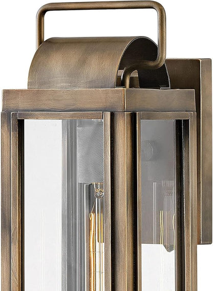 Hinkley Sag Harbor Collection One Light Outdoor Small Wall Lantern, Burnished Bronze Finish w/Clear Glass