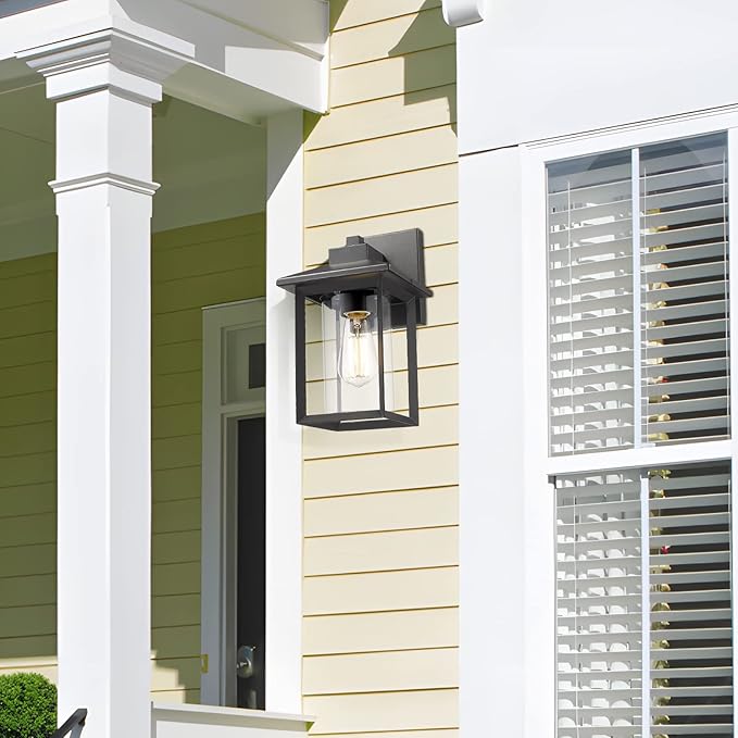 Outdoor Wall Mount Lights, H11.84 Exterior Wall Sconces, Outdoor Lighting Fixture, Exterior Lantern, Lighting Fixture for Patio, Porch (Black, 11.84" H)