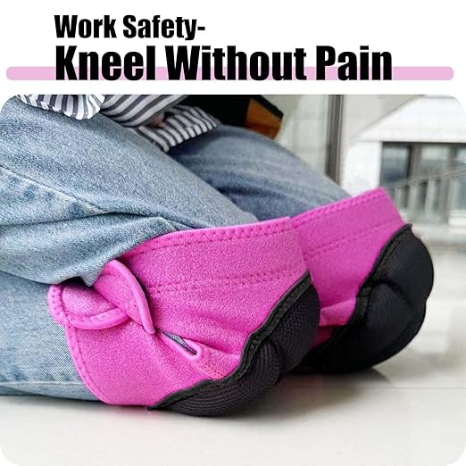 Womens Knee Pads for Kneeling on Floors, Soft EVA Foam Knee Protectors for Gardening Cleaning Floor, Adjustable Straps on Kneepads Cushion for Concrete Worker Carpenter Painter Cleaner Cawler Retailer, Pink L