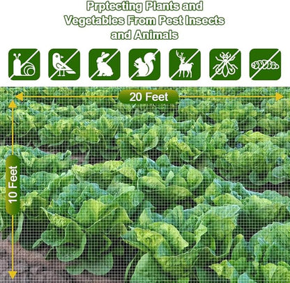 Garden Netting, 10x20Ft Plant Covers Ultra Fine Mesh Netting Pest Barrier Protection Bird Mosquito Net Plants Cover for Vegetables Fruits Flowers Crops Garden