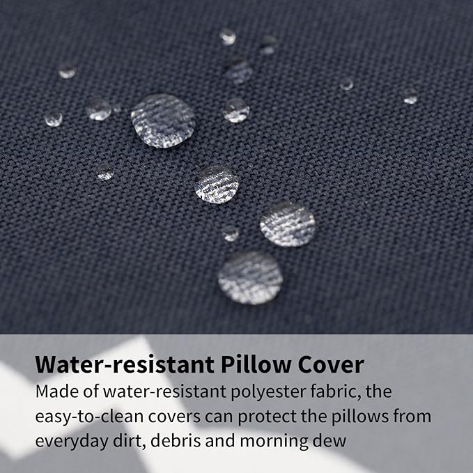 2 Pack Outdoor Throw Pillows 21x15 Inch Water-Resistant Decorative Pillow Cushions with Insert for Patio Garden Porch, Blue Diamond