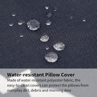 2 Pack Outdoor Throw Pillows 21x15 Inch Water-Resistant Decorative Pillow Cushions with Insert for Patio Garden Porch, Blue Diamond