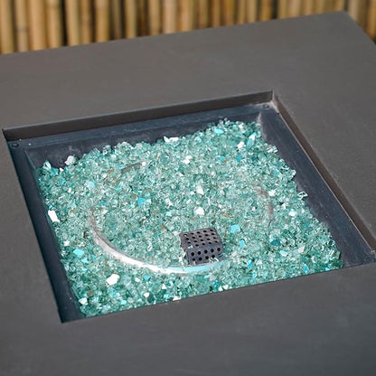 Skyflame 10-Pound Fire Glass for Fireplace Fire Pit and Landscaping, 1/4-Inch Light Green Reflective