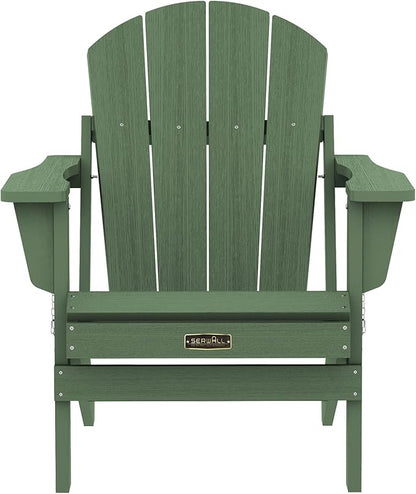SERWALL Adirondack Chair Set of 6 for Patio Garden Outdoors Fire Pit- Army