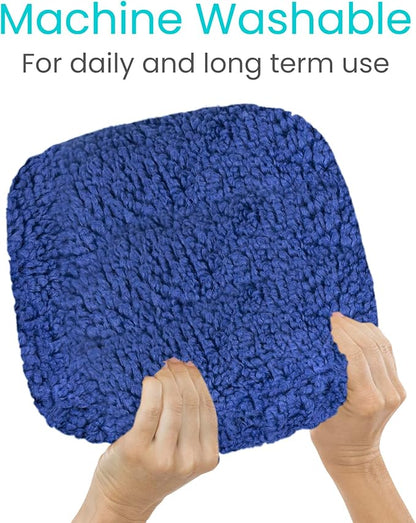 Vive Mobility Knee Scooter Pad Cover - Soft Plush Adult Sheepskin Memory Foam Cushion, Walker Accessory for Knee Roller, Padded Accessories Leg Cart Improves Comfort with Injury, Universal Fit (Blue)