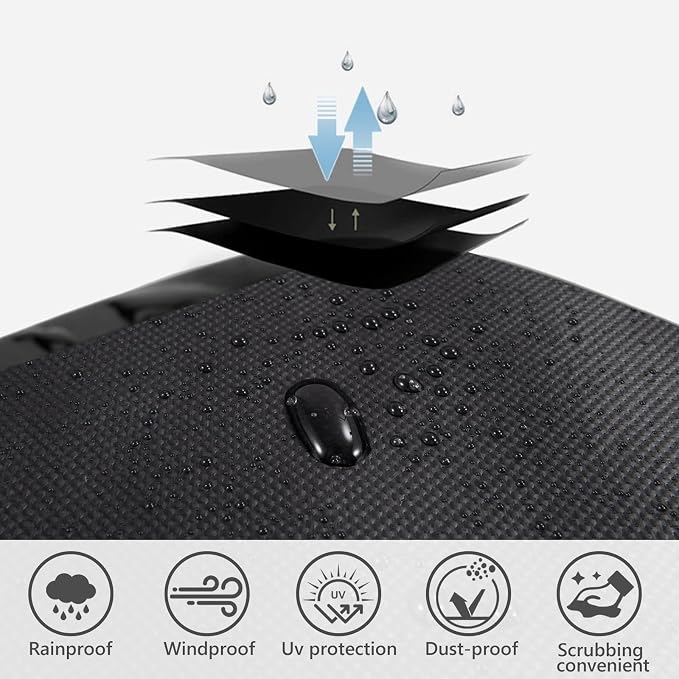 Grill Cover for Weber Traveler Portable Gas Grill 9010001,Weber Traveler Grill CoverHeavy Duty Waterproof 600D Oxford Fabric Grill Cover Portable with Coleman Roadtrip Accessories (Black-2)