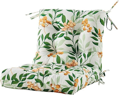 ARTPLAN Seat/Back Outdoor Chair Cushion,Set of 4 Patio Chair Cushion with Tie,Tufted Replacement for Patio Furniture,40x20x4 Inches,4 Count,Floral