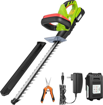 VIVOSUN 20" Cordless Hedge Trimmer, 20V Electric Bush Trimmer, 1400 RPM Shrub Trimmer, Dual-Action Laser Blade, 3/5" Cutting Capacity, Lightweight & Compact Trimmer, Battery and Fast Charger Included