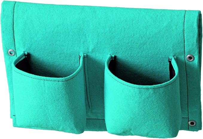 VegTrug Balcony Planter, 4-Pocket Rail Planter, Planter with Lined Surface for Moisture Retention, Versatile and Convenient, 16.54" x 22.83" x 3.94", Blue