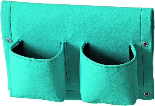 VegTrug Balcony Planter, 4-Pocket Rail Planter, Planter with Lined Surface for Moisture Retention, Versatile and Convenient, 16.54" x 22.83" x 3.94", Blue