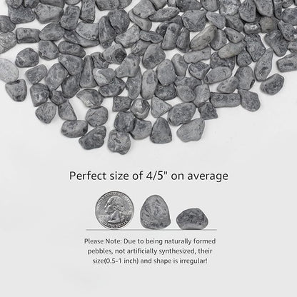 LOIOOJ Black Natural River Rocks, 0.5-1 Inch Decorative Stones for Plants, Garden, and Landscaping – 10LB, Ideal for Walkways, Vases, Crafting, Garden Pathways, and Outdoor Landscaping