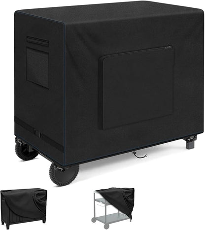 SIRUITON Outdoor Bar Cart Cover for 36 Inch Portable Outdoor Table, Heavy Duty 600D Oxford Fabric Outdoor Waterproof BBQ/Worktable Metal Movable Table Cover