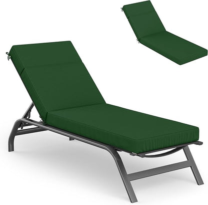 Chaise Lounge Cushions Outdoor, 80" L X 26" W X 4" D Lounge Chair Cushions for Outdoor Furniture, High-Density Foam Outdoor Chaise Cushion-Waterproof Fade-Resistant ThickPatio lounge chair cushion
