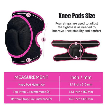 Knee Pads, Thick Sponge Anti-slip, Collision Avoidance Knee Pads, for Running, Mountaineering, House Working,Gardening Maintain (Pink, Medium)