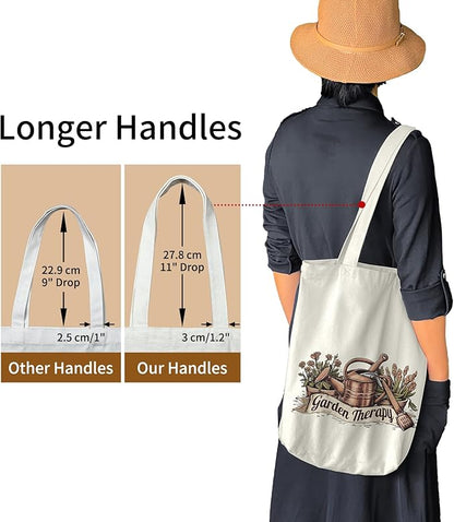 itgowisa Canvas Tote Bag for Women, Tote Bag with Zipper Inner Pocket, Zippered Canvas Bag for Shopping Work Grocery Everyday